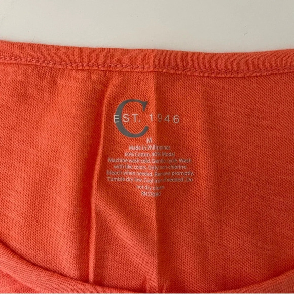 Cato Peach Pink 3/4 Sleeve Crew Neck Basic Tee Medium Women’s - Picture 6 of 9